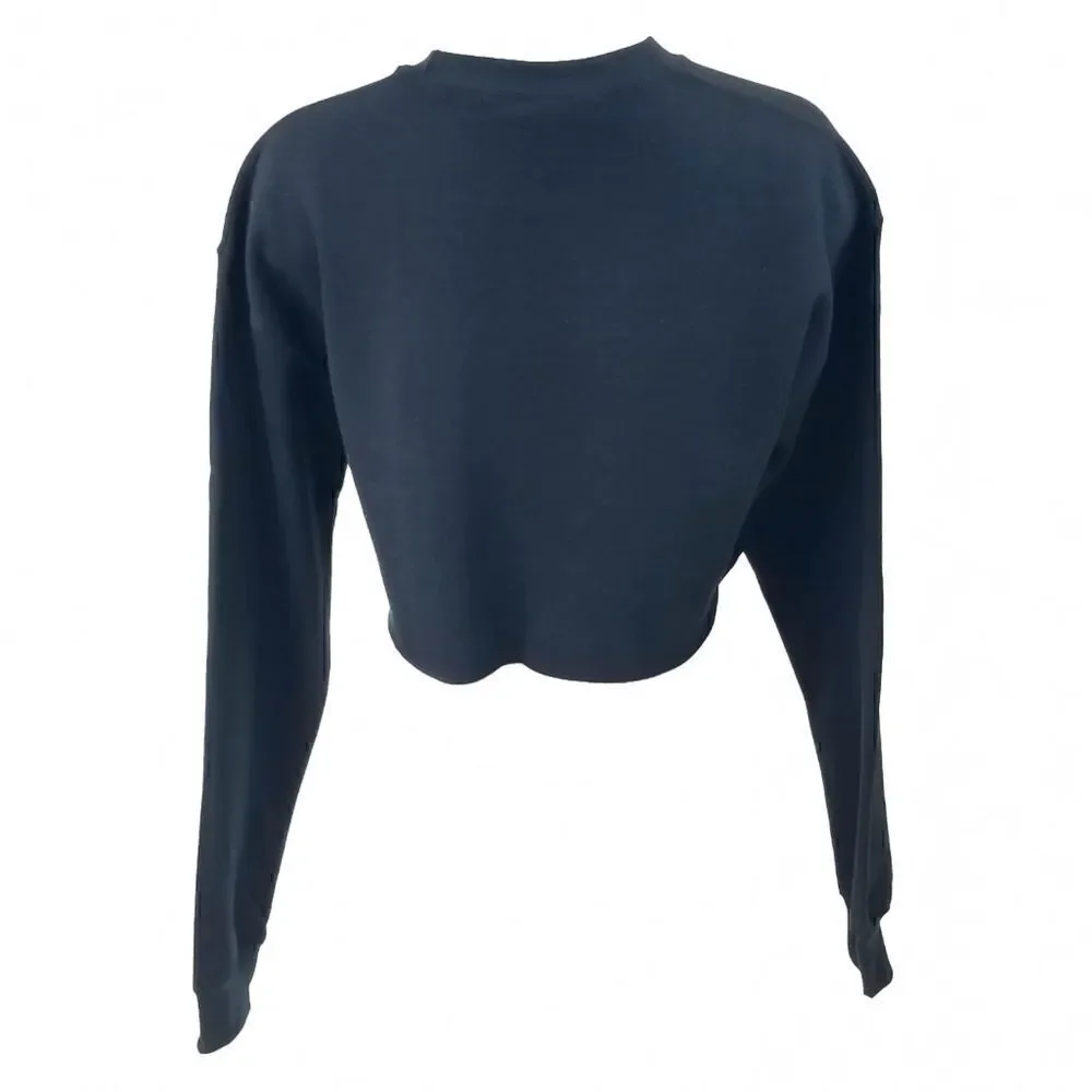 BUFFALO BILLS Double Script Logo "Cropped" Crop Top Pullover Crewneck Sweatshirt - Picture 4 of 5